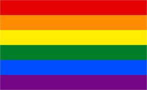 a close up of a rainbow flag at Rösslgut Bed & Breakfast in Zederhaus