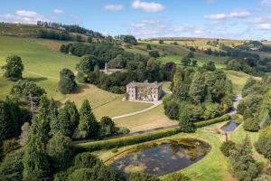 an aerial view of a house in a field at The Library Suite in Marske
