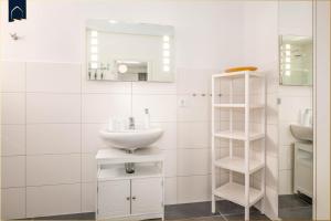 Ένα μπάνιο στο Ferienwohnung Krebssee Idyll 1 +26 φωτογραφίες