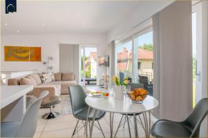 Χώρος καθιστικού στο Ferienwohnung Krebssee Idyll 2