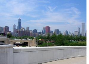 a view of a city skyline from a bridge at Residence Inn Chicago O'Hare in Rosemont