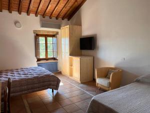Televízia a/alebo spoločenská miestnosť v ubytovaní Bed & Breakfast Casale Gregoriano