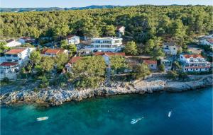 an aerial view of a small town on the water at Villa Aestas in Vrboska +52 photos