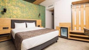 a bedroom with a large bed and a tv at Peramis Hotel & Spa in Antalya