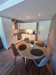 Η κουζίνα ή μικρή κουζίνα στο Oppdal Sentrum Apartment - vasking, sengetoy og haandklær er inkludert
