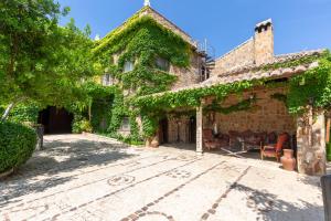 Cañada de CalatravaPalacio Arudecas的常春藤生长在房子的一侧