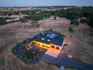 an overhead view of a house with a swimming pool at Memory M Acres in Paso Robles