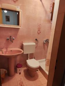ein Badezimmer mit Toilette und Waschbecken in der Unterkunft Apartments with parking space Orebic, Peljesac - 24769 in Orebić + 18 Fotos