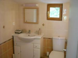 a bathroom with a sink and a toilet and a mirror at Le Domaine De La Genette in Paussac-et-Saint-Vivien +24 photos