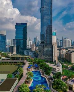 Uma visão geral de Jakarta ou uma vista da cidade tirada do hotel