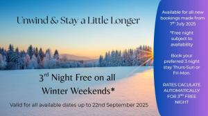 a poster for a winter weekend with a picture of a lake at Coastal Delight In Shellcove in Dunmore