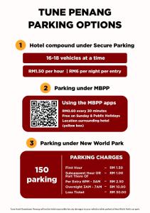 Certifikát, hodnocení, plakát nebo jiný dokument vystavený v ubytování Tune Hotel Georgetown Penang