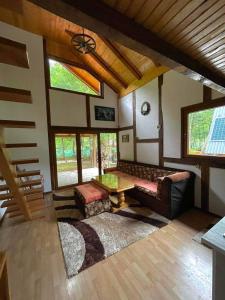 a living room with a couch and a table at UNA Dream in Ivišovo Greblje