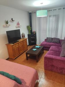 Televízia a/alebo spoločenská miestnosť v ubytovaní Casa El Molino Del Pozo De Los Frailes