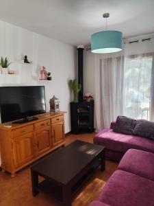 Televízia a/alebo spoločenská miestnosť v ubytovaní Casa El Molino Del Pozo De Los Frailes