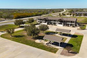 an overhead view of a building with a basketball court at Eagle's Den Three Rivers Texas a Travelodge by Wyndham in Three Rivers