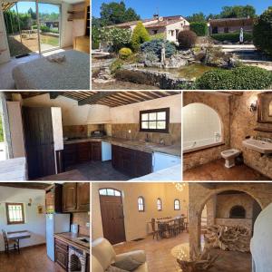 kolaż zdjęć kuchni i domu w obiekcie Villa provençale avec piscine et jardin privé w mieście Saint-Cézaire-sur-Siagne