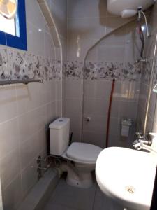 a bathroom with a toilet and a sink at Bakar Nubian Guest House in Aswan