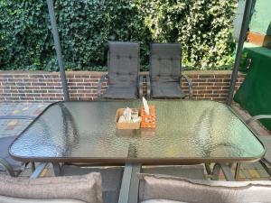 a glass table with a basket on top of it at Lustforlife in Odesa