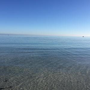 a large body of water with rocks in the water at HOTEL Al FARO , SPIAGGIA LA CINTA ,SAN TEODORO in San Teodoro
