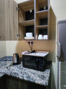 Kuchyň nebo kuchyňský kout v ubytování Noams Apartment