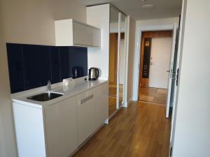 Kuchyň nebo kuchyňský kout v ubytování Downtown Comfort Roomy Studio in Orbi