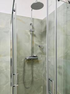 a shower with a glass door in a bathroom at MMM HOME Train Station 1 in Venice +60 photos