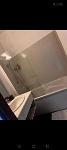 a bathroom with a sink and a toilet at restaurant japonais Tokogine chambre d hote in Listrac-Médoc