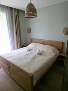 Postel nebo postele na pokoji v ubytování Nemirsetos Takas - Nemirseta Path - Dogs Friendly