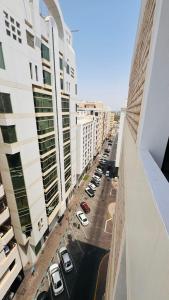 arial view of a street in a city with buildings at Capital View in Abu Dhabi