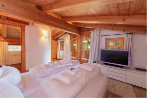 TV a/nebo společenská místnost v ubytování Das Kitz - deLuxe Chalet Valerie