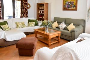 ein Wohnzimmer mit Sofas und einem Couchtisch in der Unterkunft Los Rosales de Venturada in Venturada + 53 Fotos