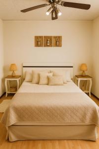 een slaapkamer met een groot bed met twee nachtkastjes bij Posada El Alamo Mendoza in Mendoza +20 foto's