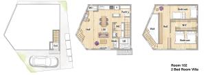 a floor plan and elevation of a house at Villa Monica EAST in Nagoya