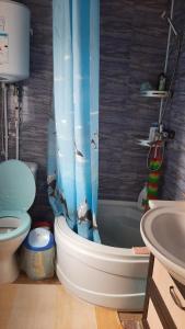 Koupelna v ubytování Camera in Casă de la țară lângă Vinăria Purcari Room in House in the village near Purcari Winery