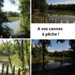 giochi d'assi un'immagine di uno stagno di Mobil-home équipé pour un séjour au vert avec piscine a Trogues