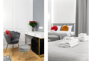 Posteľ alebo postele v izbe v ubytovaní HOUSEHOST Apartment: Św.Gertrudy 10/2.11
