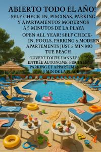 Bazén v ubytování A ESTRENAR PRECIOSOS APARTAMENTOS APARTHOTEL INTER2, NEW APARTMENTS lN APARTHOTEL 12 months open! self check in! RESERVA Garaje! nebo v jeho okolí