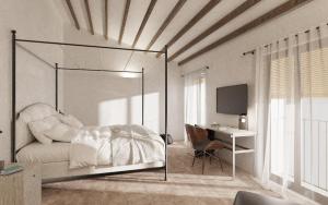 Μια τηλεόραση ή/και κέντρο ψυχαγωγίας στο Hotel Boutique Casona de los Rebolledo