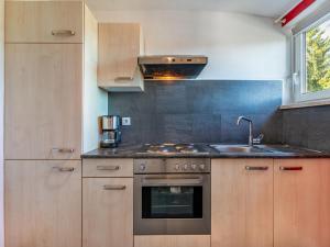 een keuken met een fornuis en een spoelbak bij Apartment Ogris-2 by Interhome in Selpritsch +33 foto's