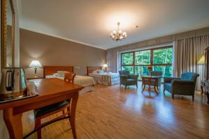 pokój hotelowy z łóżkiem i biurkiem w obiekcie Hotel Mir-Jan SPA w mieście Lądek-Zdrój