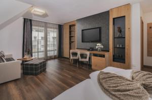 Voodi või voodid majutusasutuse Hotel Ferienglück toas