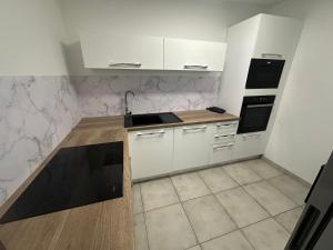Η κουζίνα ή μικρή κουζίνα στο Moderne, climatisé et barbecue privé