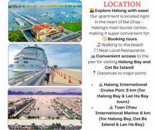 a flyer for a vacation on a cruise ship at Bay View Halong Homestay Panoramic Bay View Luxury Apartment in Ha Long