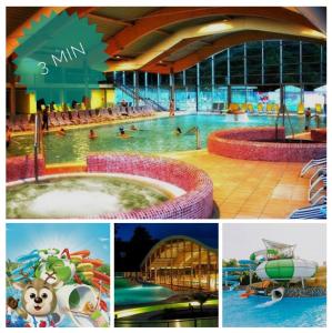 a collage of pictures of a water park at Holiday Home Forest INN in Sveti Martin na Muri