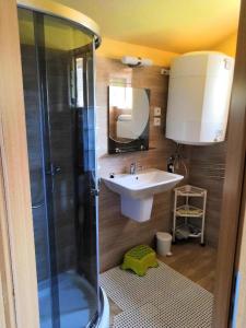 Koupelna v ubytování Apartmány Potok