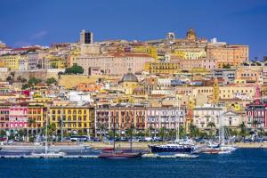 a view of a city with boats in the water at Villa Sonia in Maddalenedda