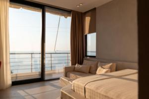 Katil atau katil-katil dalam bilik di Hotel Ble Ble Vlore