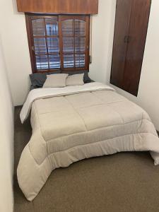 Una cama grande en un dormitorio con una ventana grande. en Casa de Gregorio, en Córdoba 5 fotos más