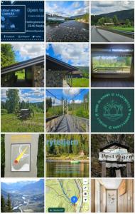a collage of pictures of different signs and buildings at Holiday Home Garnås in Nesbyen